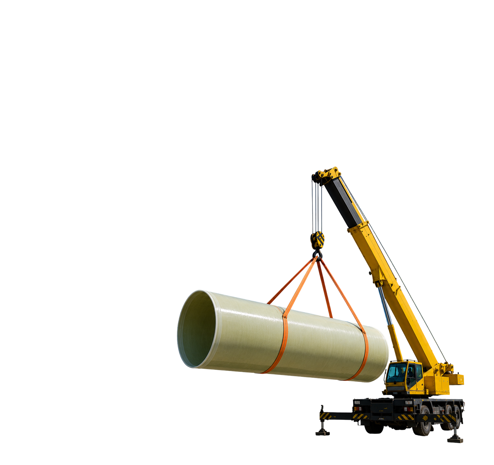 FRP Pipe Hoisted by Crane
